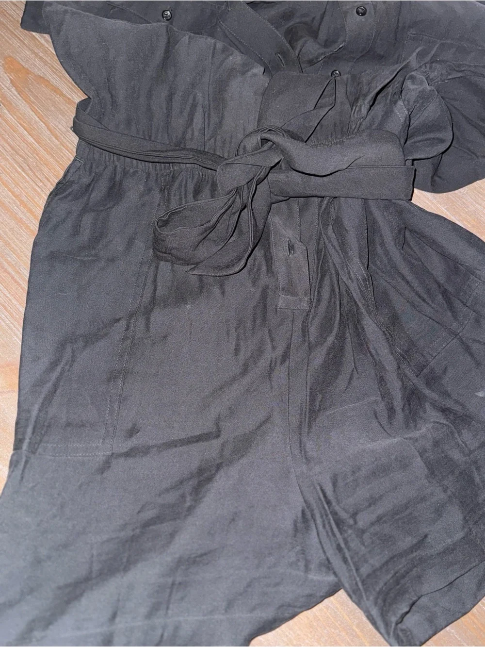 Black Tie-Waist romper
